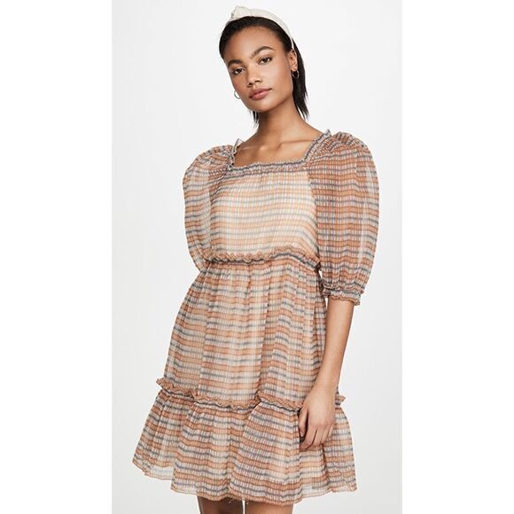 Sea NY Teddie puff sleeve plaid Dress - Picture 6 of 15